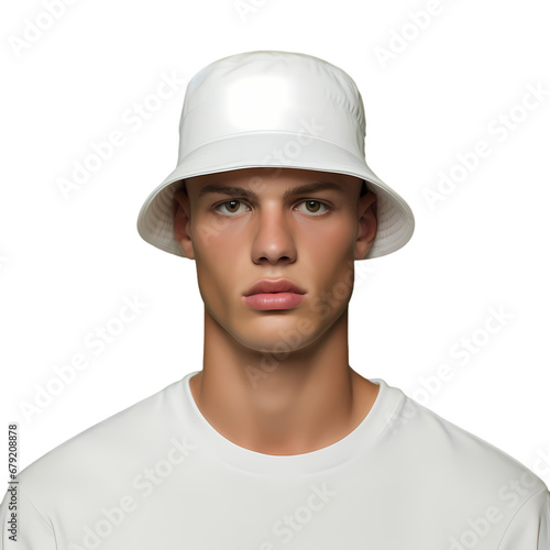 Bucket hat on transparent background, white background, isolated, icon material, vector illustration