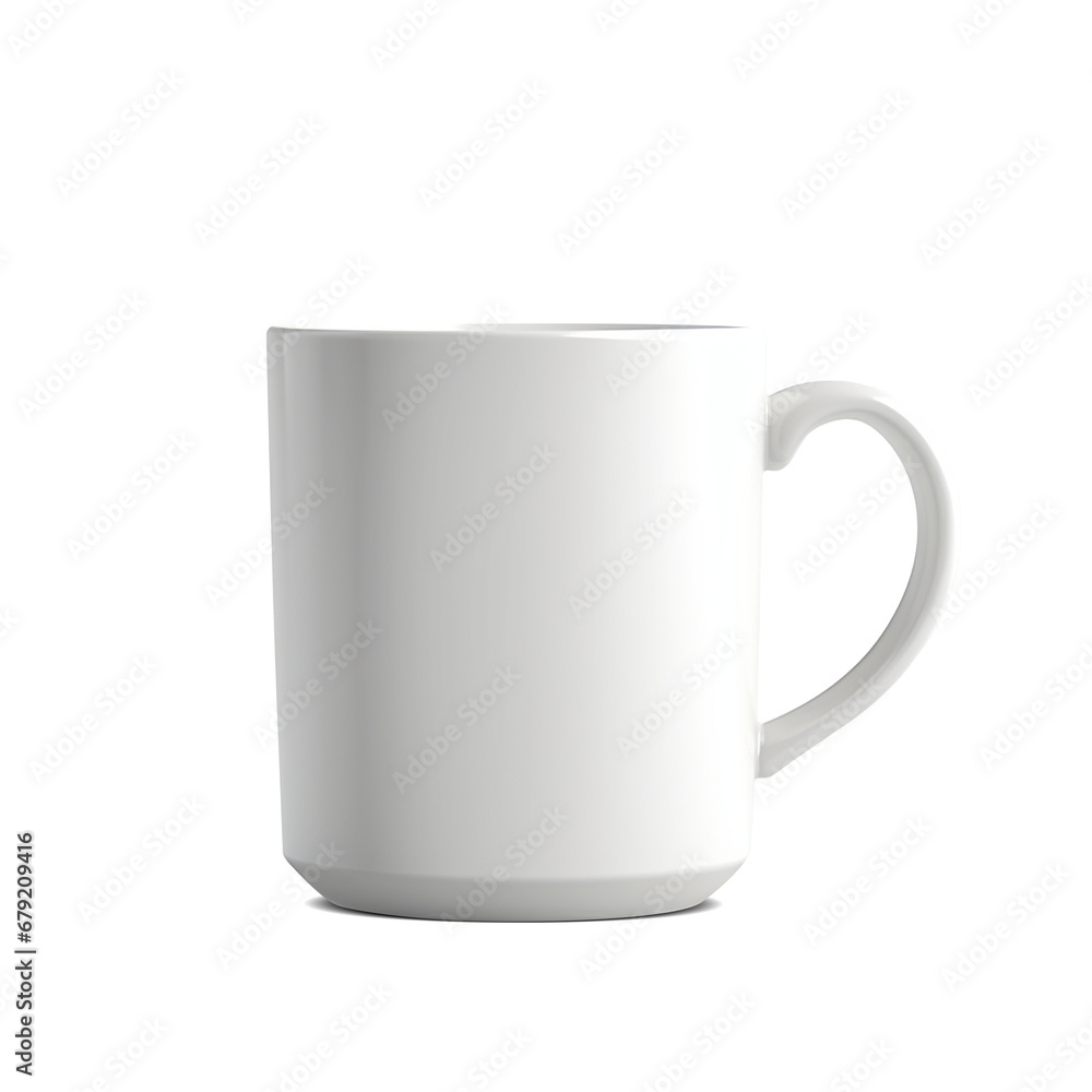 White cup isolated on transparent background, ai technology White cup isolated on transparent background, ai technology