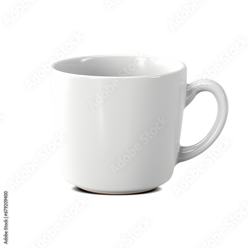 White cup isolated on transparent background, ai technology