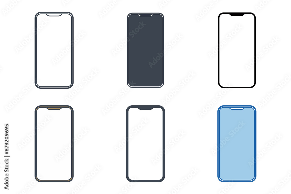 Smartphone icon collection with different styles. Mobile Phone icon symbol vector illustration isolated on white background Smartphone icon collection with different styles. Mobile Phone icon symbol vector illustration isolated on white background