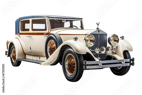 vintage car isolated on PNG Background. Generative Ai.