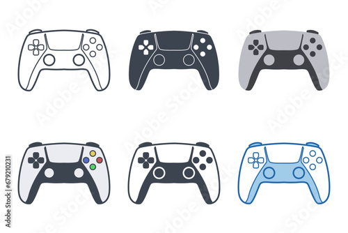 Game Controller icon collection with different styles. gamepad, joystick, game console icon symbol vector illustration isolated on white background © keenan