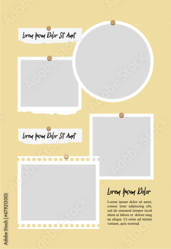 Pictures or photos frame collage and digital photo wall template