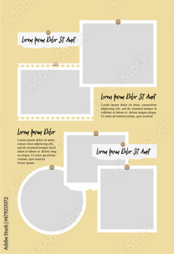 Pictures or photos frame collage and digital photo wall template