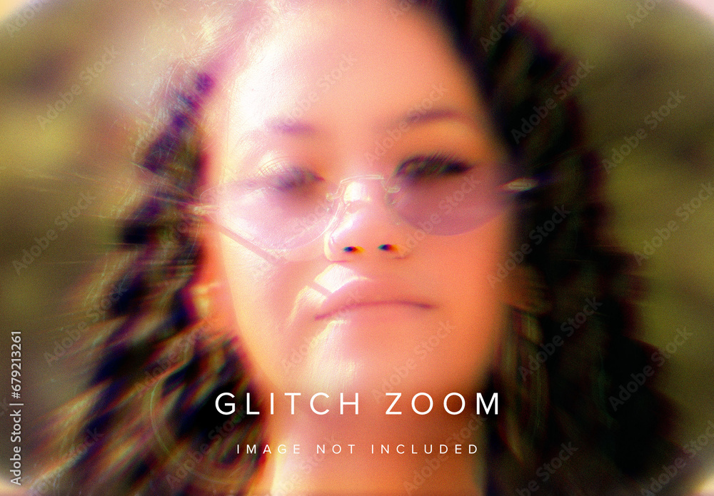 Glitch Zoom Photo Effect Mockup Stock Template Adobe Stock