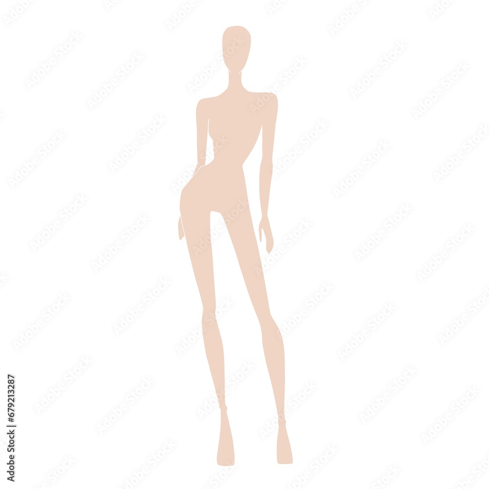Fototapeta premium Fashion templates. Croquis. A figure of a woman on a white background