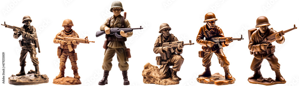 Obraz premium collection of brown plastic soldiers toy figures