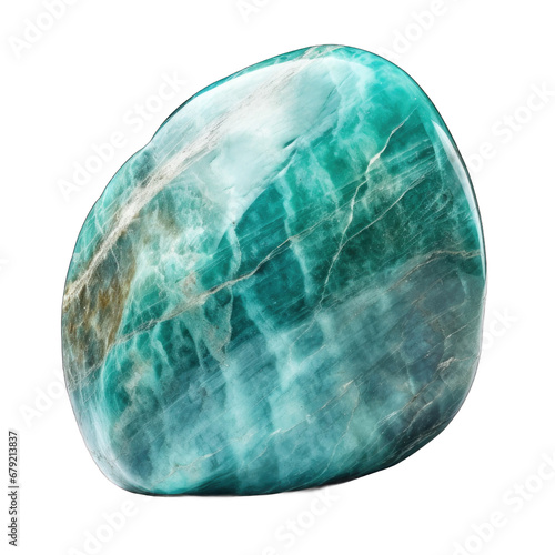 Amazonite boulder isolated on transparent background