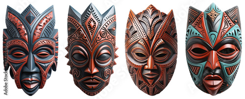 Traditional African masks of the culture and religion of African peoples photo