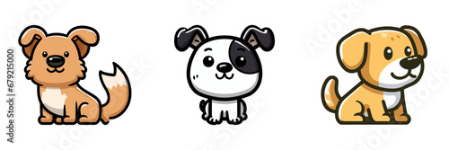 Cute dog icon. Vector illustration