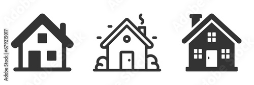 Home icon set. Vector illustration