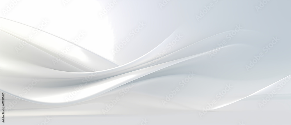 Fototapeta premium Luxury waves white shine abstract background.
