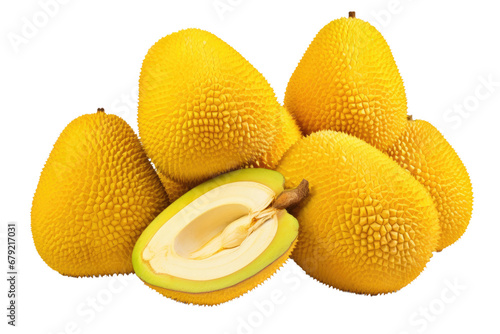 a collection of jackfruit isolated on a transparent background, generative ai
