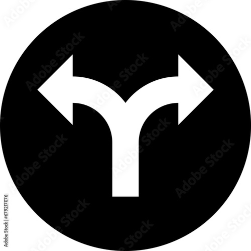 Double Arrow. Fork path. Editable color