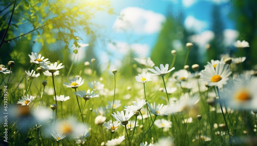 field of daisies generating by AI technology