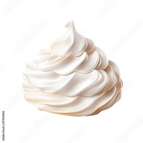 Meringue on transparent background, white background, isolated, icon material, vector illustration