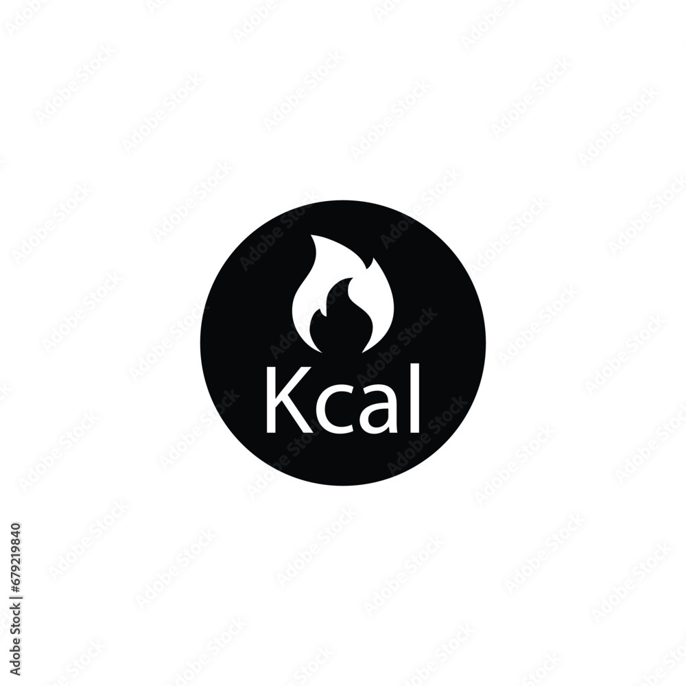 burn calorie icon vector diet sign kcal icon