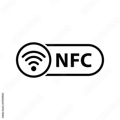 nfc icon vector wireless pay payment