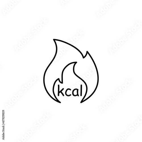 burn calorie icon vector diet sign kcal icon
