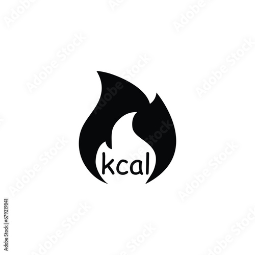 burn calorie icon vector diet sign kcal icon