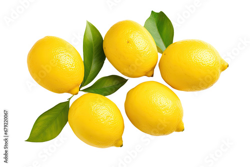 a collection of lemons isolated on a transparent background  generative ai