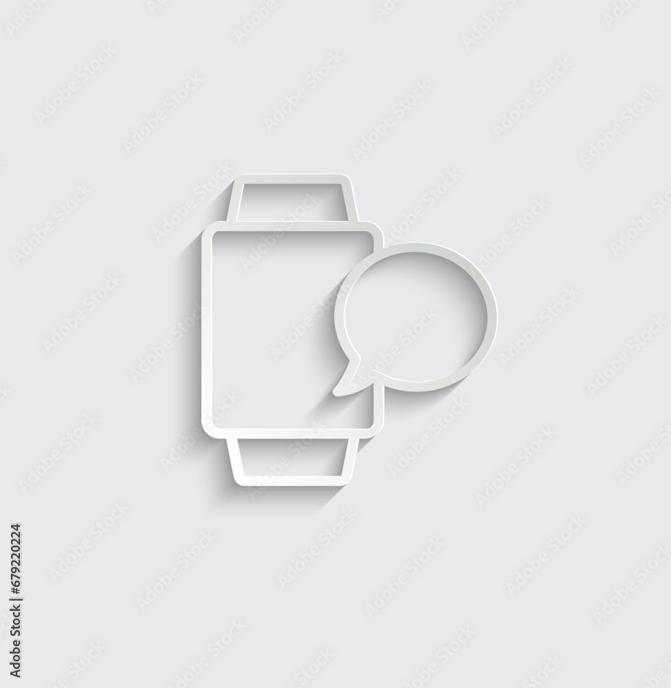 smart watch smartwatch icon with message icon vector smart watch smartwatch icon with message icon vector