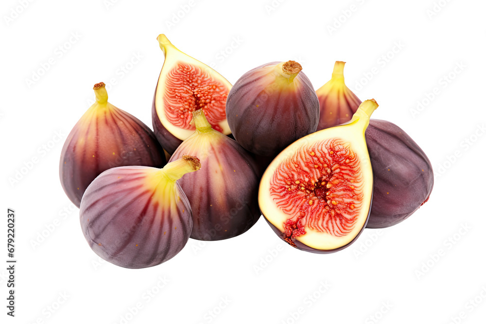 a collection of figs isolated on a transparent background, generative ai a collection of figs isolated on a transparent background, generative ai