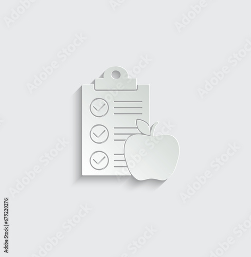 diet list icon apple icon lose weight sign. dieting 