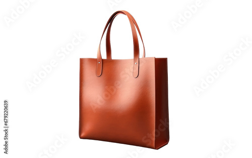 Stylish Brown Tote Bag Isolated on Transparent Background PNG.