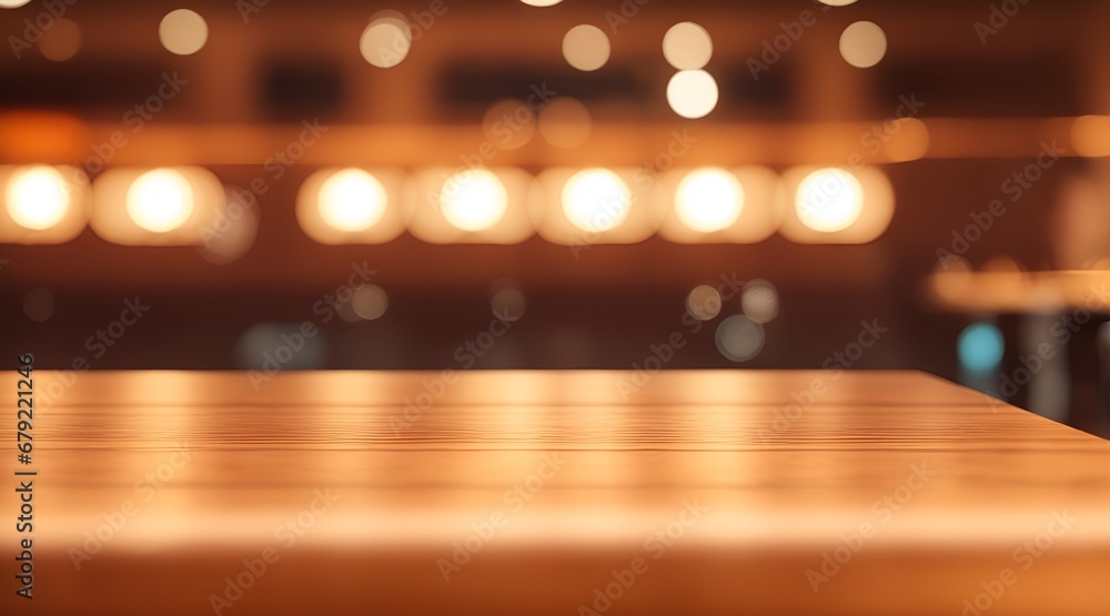 Empty wooden table and blurred background Empty wooden table and blurred background