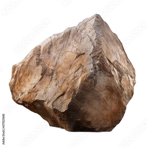Fotografie, Obraz Tuff boulder isolated on transparent background