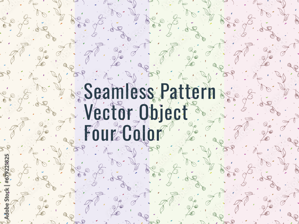 Obraz premium Seamless pattern, vector object creative pattern. Seamless pattern of hand drawn elements and multicolor, Abstract design.