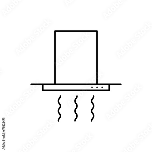 Kitchen hood vector icon. Hood for kitchen area, restaurant, bar, bakery.