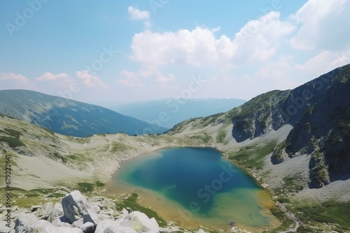 Rila Mountain near the Seven Rila Lakes in Bulgaria. Generative AI