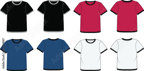 Blank white t-shirt template vector  and  t-shirt mock-up design