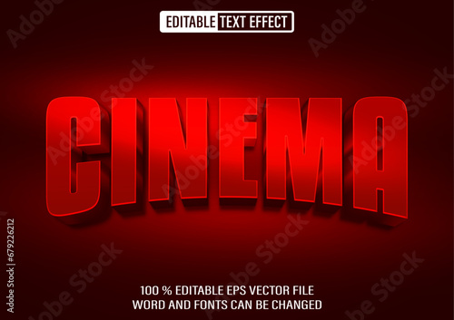 Movies Cinema editable text effect 3d style template