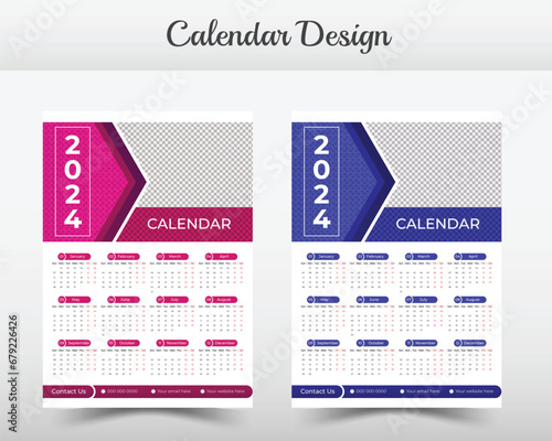 Creative unique wall calendar , Modern customizable calendar, Minimalist modern wall calendar design layout template.