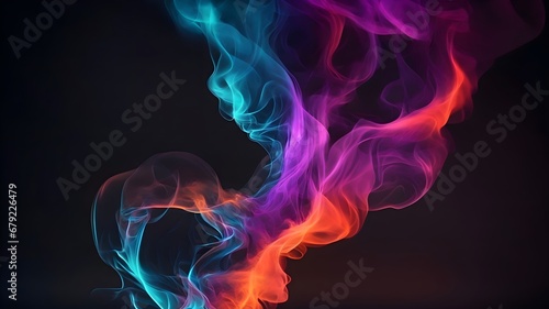 Colorful smoke on a black background