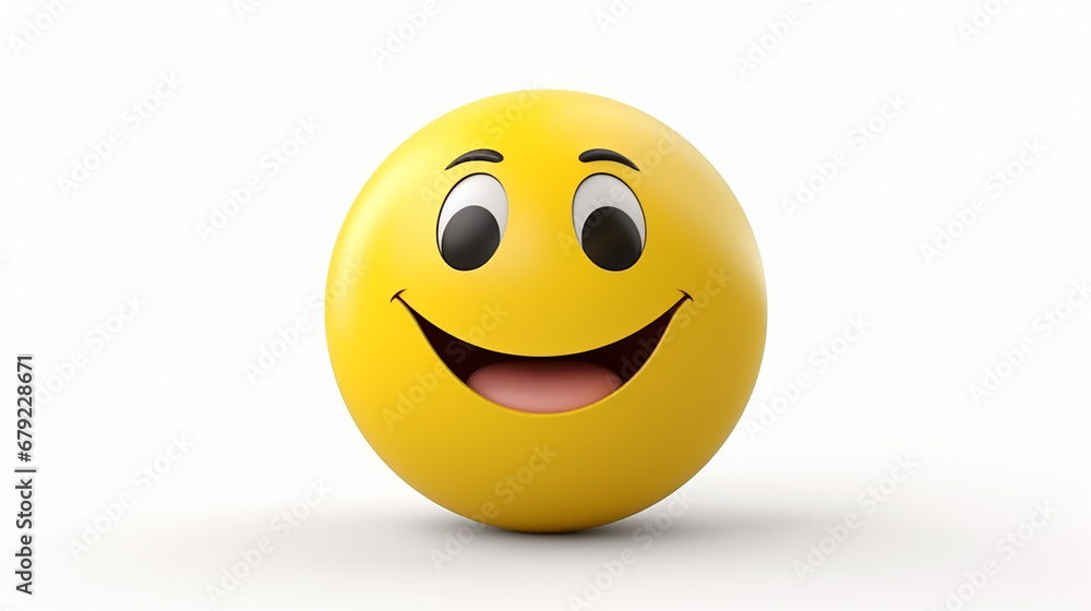 Fototapeta premium 3D rendering Grinning emoji on white isolated background