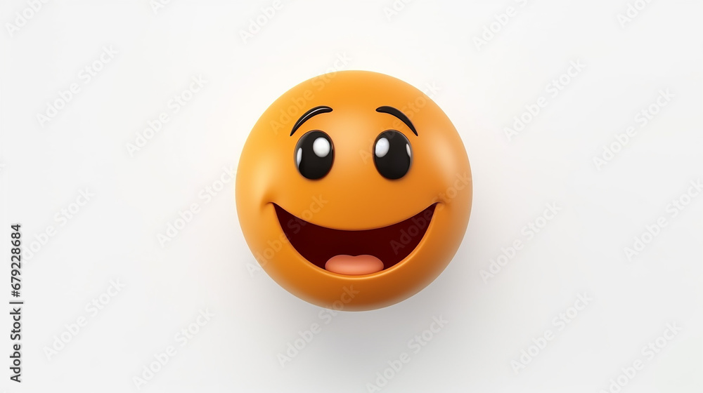 Fototapeta premium 3D rendering Grinning emoji on white isolated background