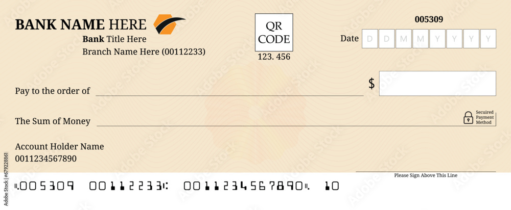 Vetor de Blank bank check, checkbook cheque template vector mockup ...