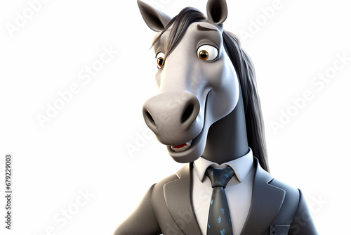 3d character of a business horse photo
