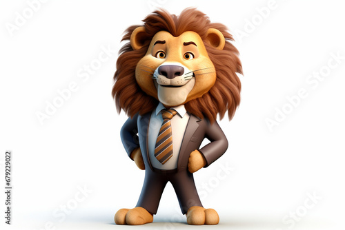 3d character of a business lion