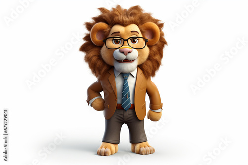 3d character of a business lion
