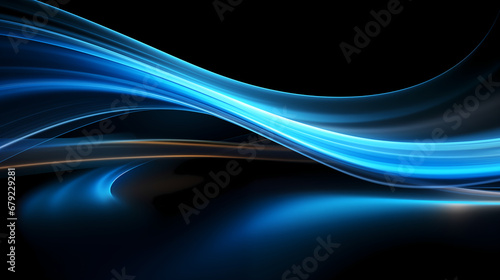 Blue glowing wavy line background. Abstract futuristic wallpaper technology sci fi concept.
