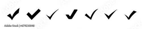 Check mark icons . Black check mark isolated vector icons.  Approved icon. 