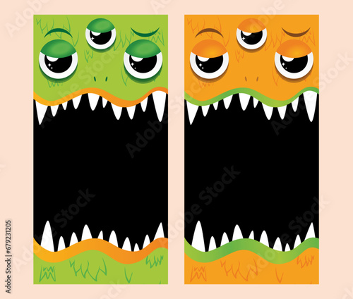 green and orange children's monster photo