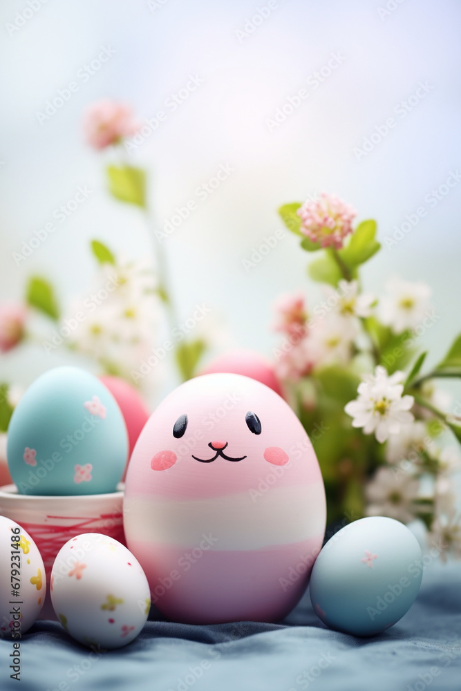Happy Easter holiday background illustration.