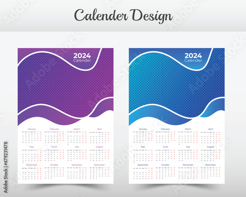Creative unique wall calendar , Modern customizable calendar, Minimalist modern wall calendar design layout template.