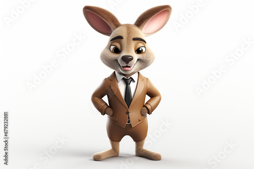 3d character of a business kangaroo